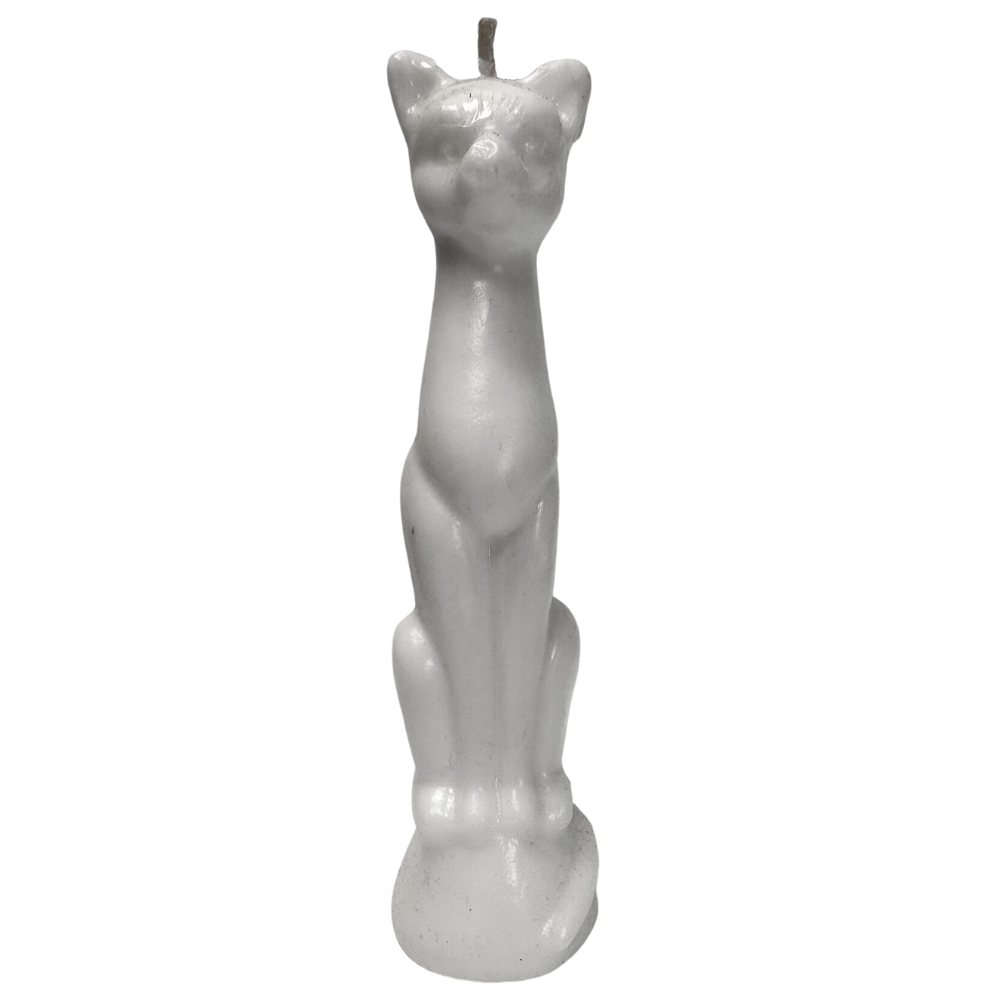 White Cat Figure Candle