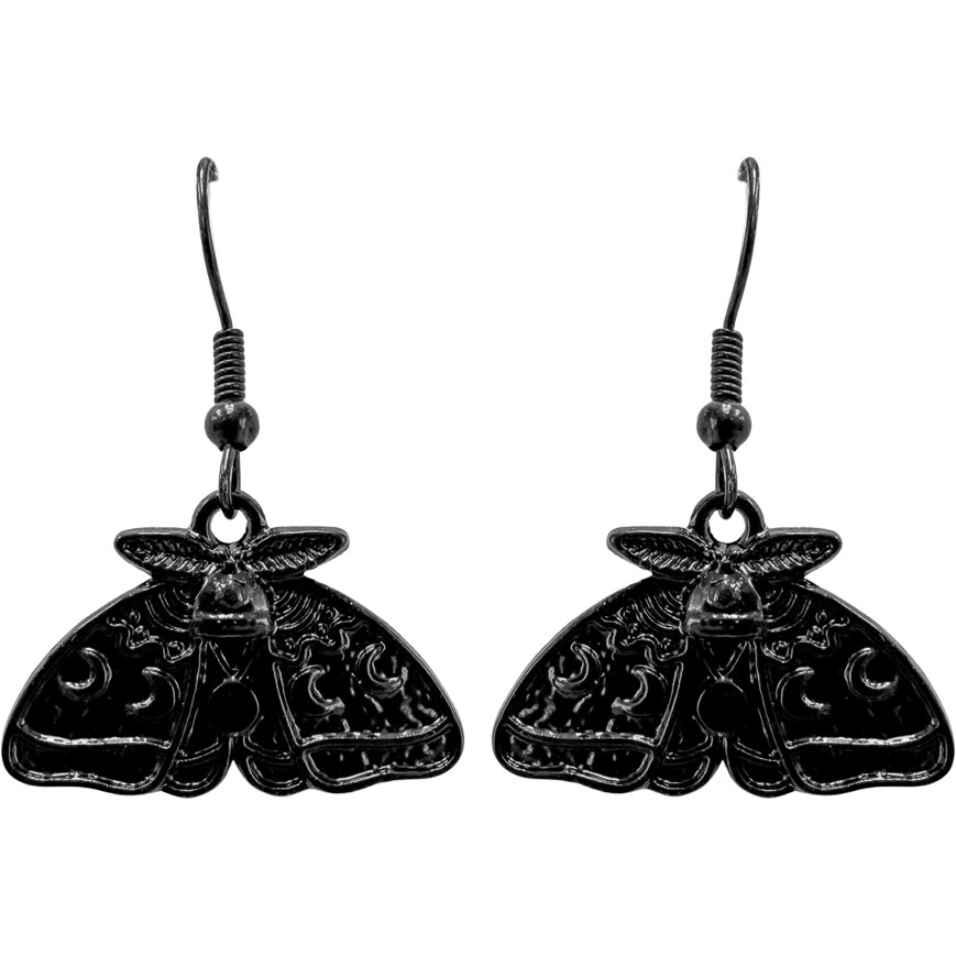 Black Moth Earrings