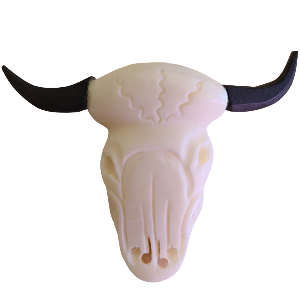Buffalo Horn Skull Pendant
