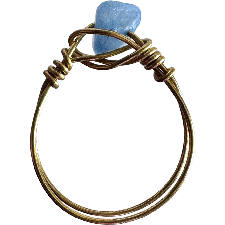 Gold Blue Onyx Ring