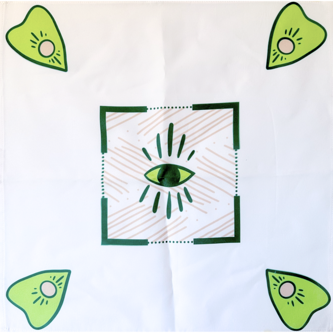 Green Eye Planchettes Tarot Cloth [PREVIOUSLY-LOVED]