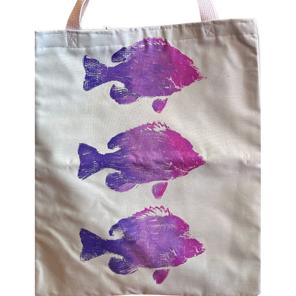Hand-Painted Fishes Tote Bag
