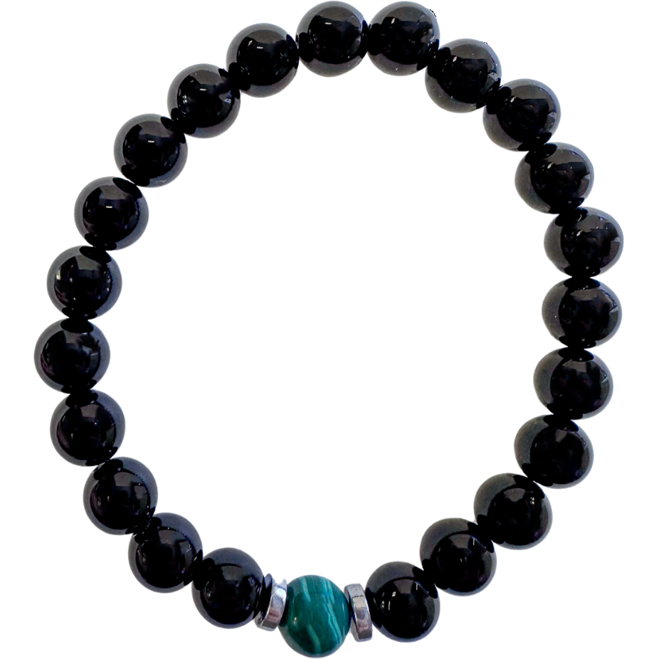 Onyx & Malachite Crystal Bracelet