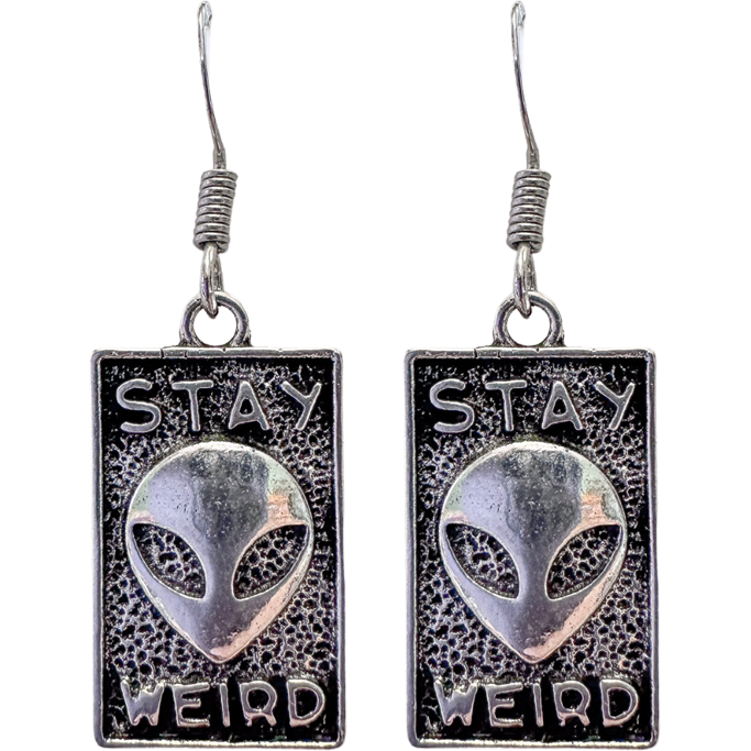 Stay Weird Alien Earrings