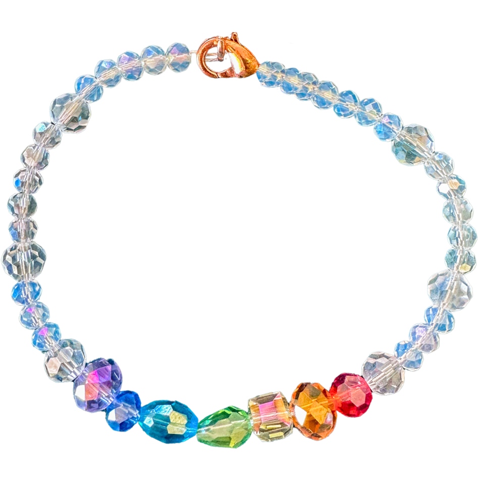 White Beads with Chakra Gems Bracelet
