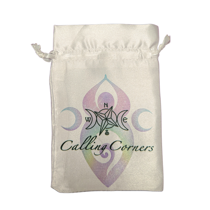 Calling Corners Silk Drawstring Crystal Pouch