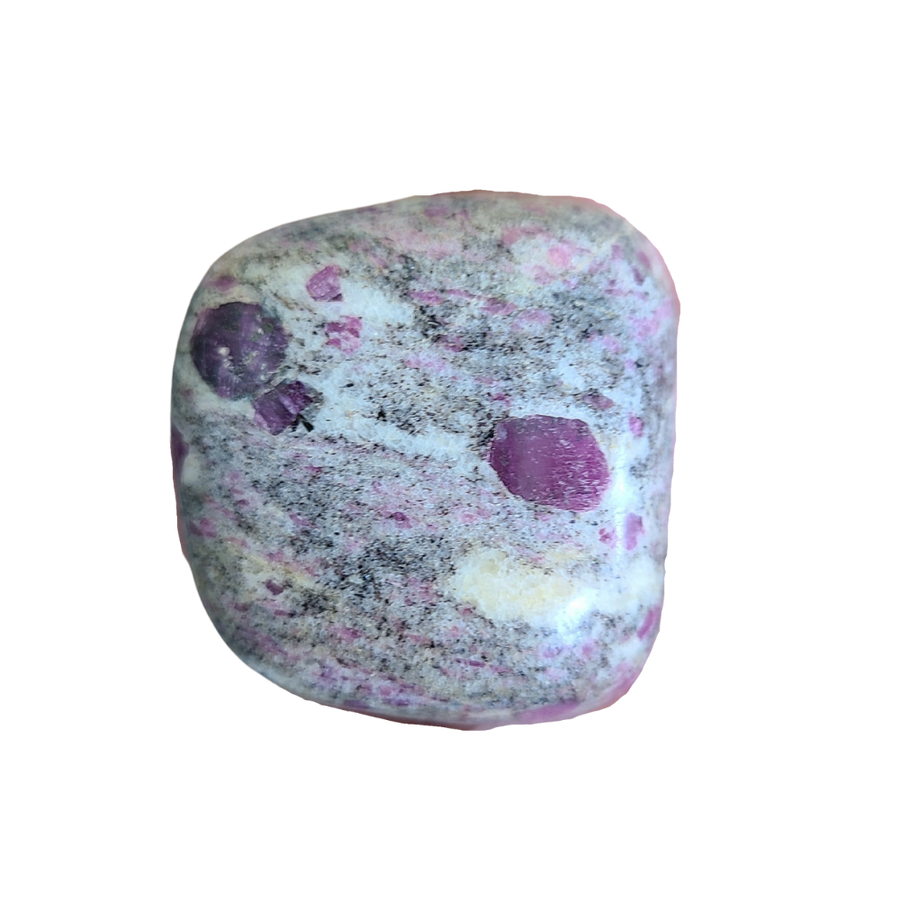 A piece of ruby in granite.